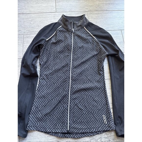UNIQUELY Lorna Jane Women Black White Track Jacket Size XS Zip Up Collar - Picture 1 of 8